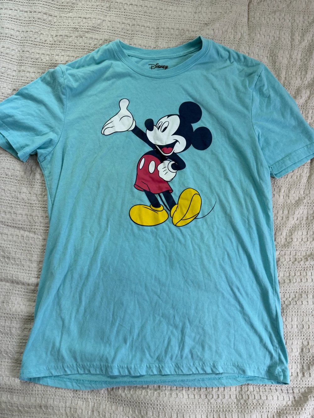 Disney Men’s Aqua T‑Shirt with Classic Mickey Graphic